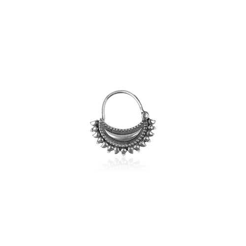 Oxidized Silver Crescent Moon Nosepin