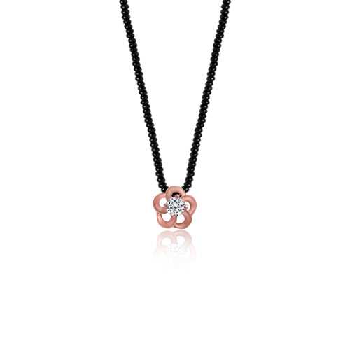 Rose Gold Zircon Flower Mangalsutra