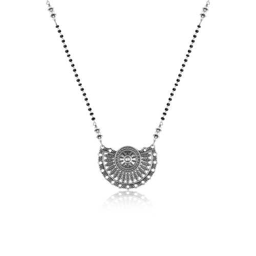 Oxidised Silver Surya Chandra Mangalsutra