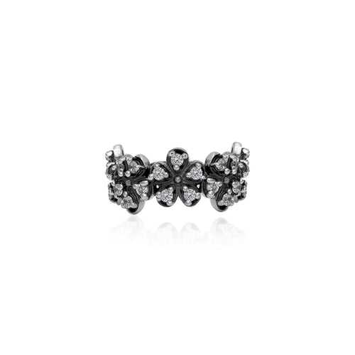 Oxidised Blooming Flower Ring