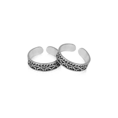 Oxidised Silver Wiggle Toe Ring