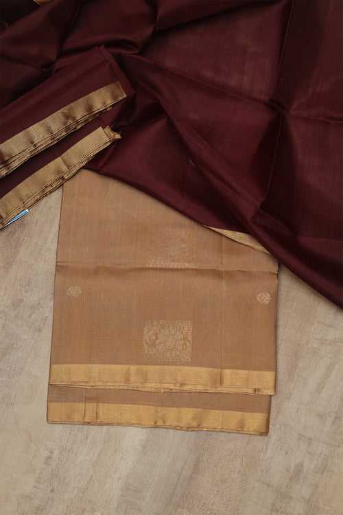 Sandel colour pure silk salwar meterial