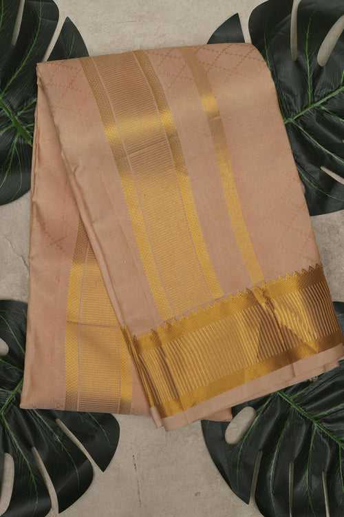 Biscuit color pure silk dhoti