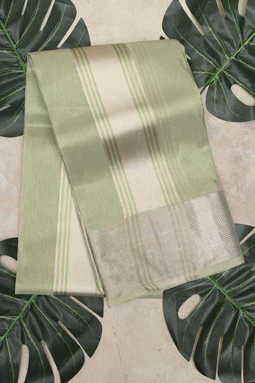 Pista green pure silk dhoti