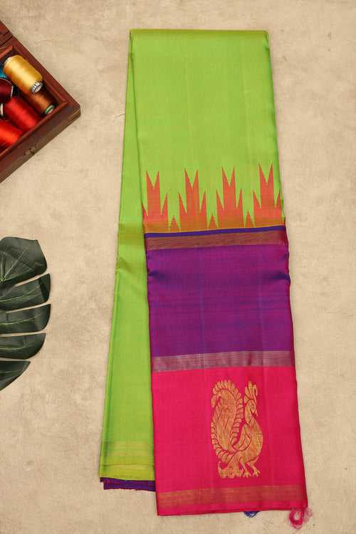 Tea green silk saree