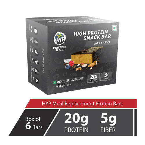 HYP Whey Protein Bars Pack of 6 (60g x 6) - Variety Pack