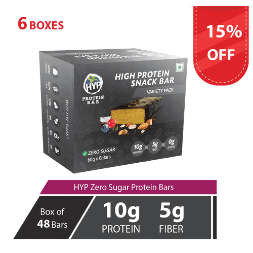 6 Boxes: Sugar Free Protein Bars - Variety Pack (48 Bars)