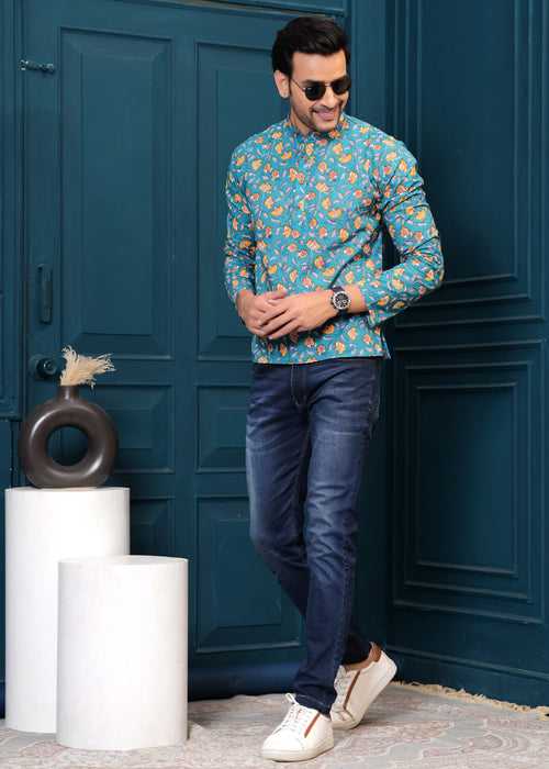 Cotton Floral Printed Kurta