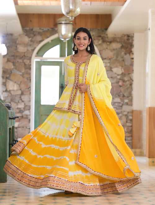 Classic Ombre Hand Crafted Lehenga Choli Dupatta Set