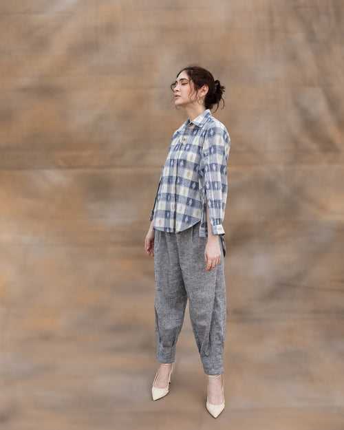 Slit Shirt + Pants - Light Blue