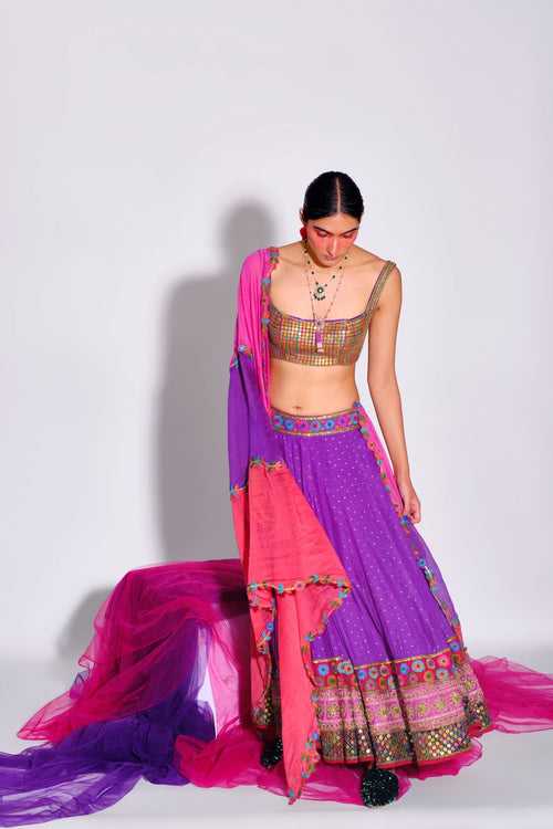 Purple Lehenga + Blouse + Dupatta