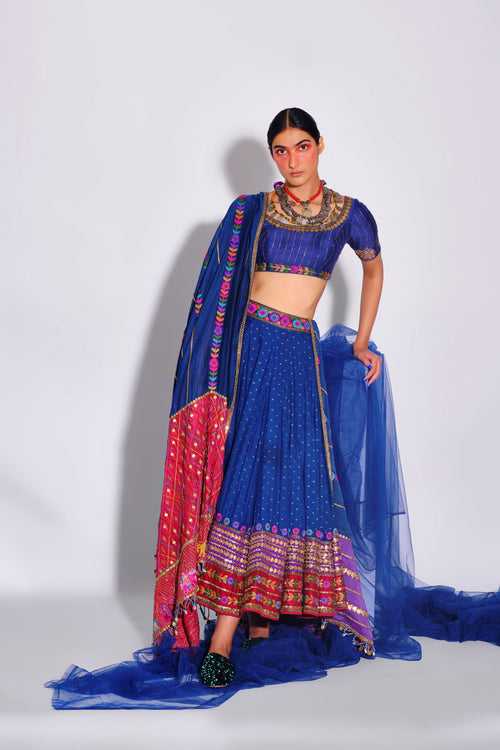 Blue Lehenga + Blouse + Duaptta