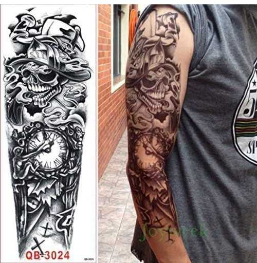 Full Arm Hand Temporary Tattoo For Men Girls Women Sticker Size 48x17CM - 1PC