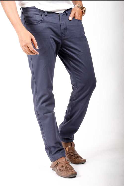 Trousers/ Pants- suede blue