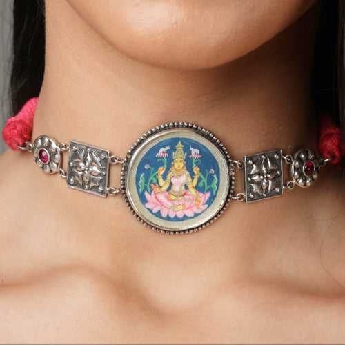 Gaja-Lakshmi Hand Painted Choker