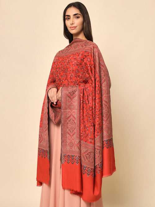 Women Woven Design Jamawar Shawl (Size 101X203 CM)