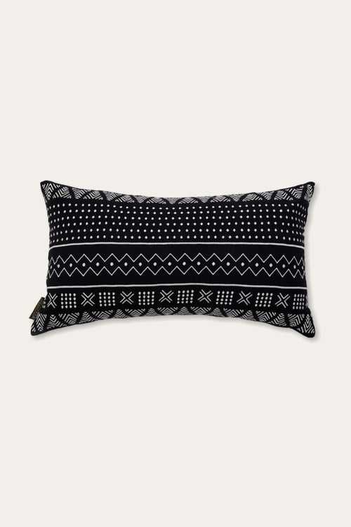 Emb Mudcloth Pattern Cushion Cover , Black