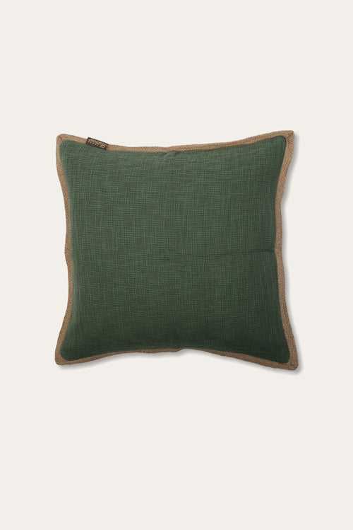 Green textured cotton cushion Cover