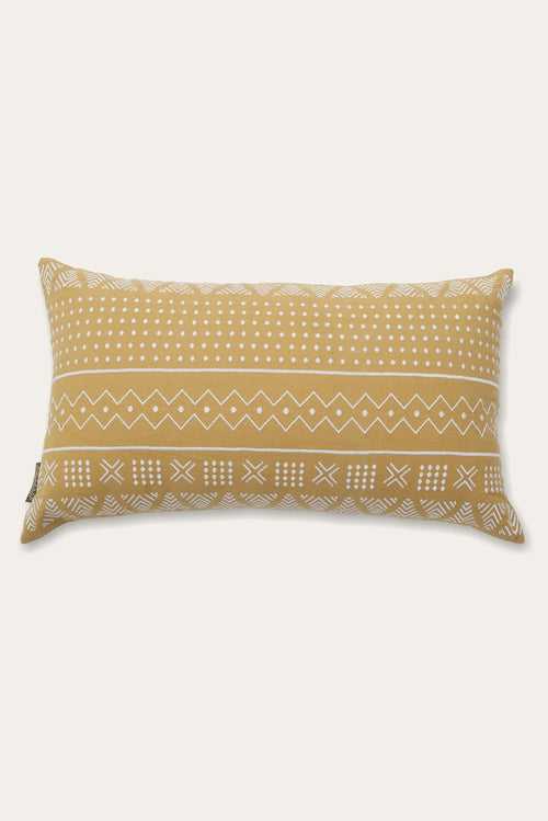 Emb Mudcloth Pattern Cushion Cover , Mustard