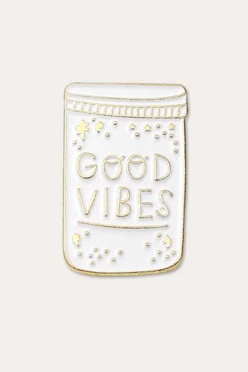 Good vibes enamel label pin