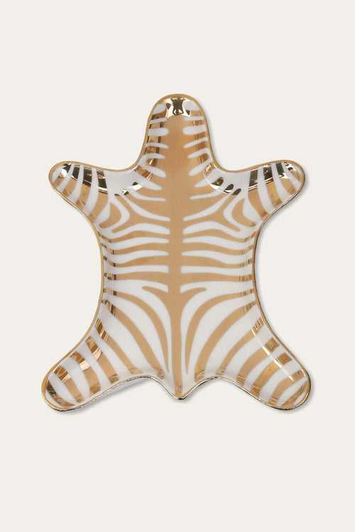 Tiger Skin ceramic Tray Gold