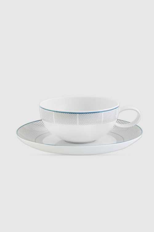 Orquestra - Set Of 4 Tea Cup & Saucer Blue