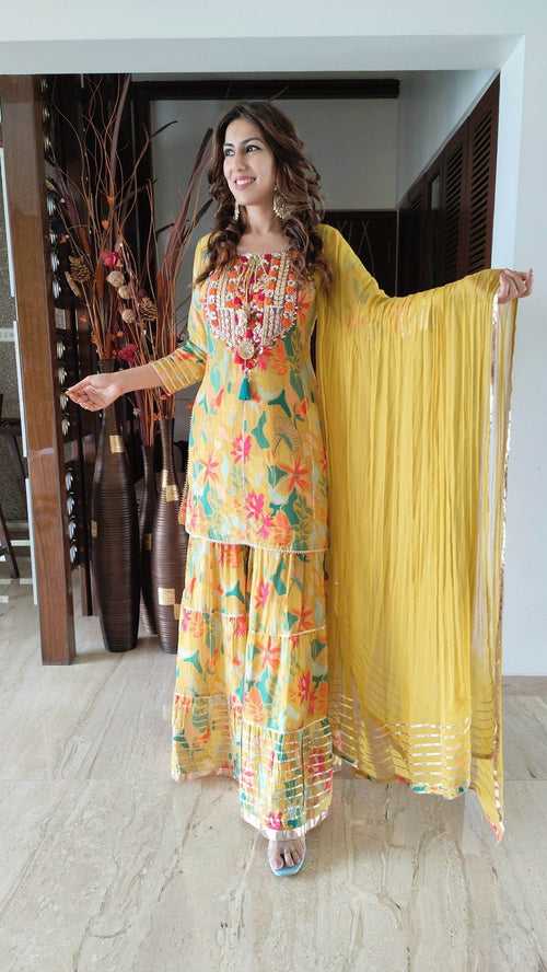 Sunny Yellow Sharara Set