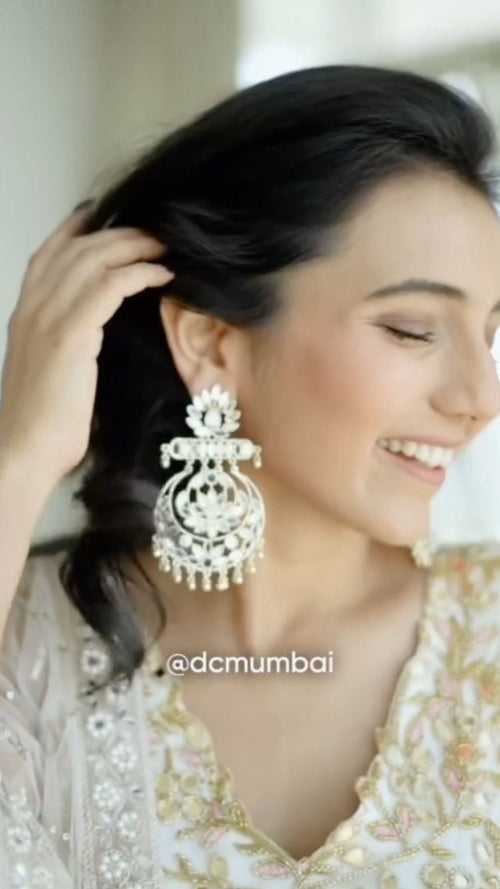 (@MasoomMinawala) Gold Chandbali Earrings - Gold Chand bali