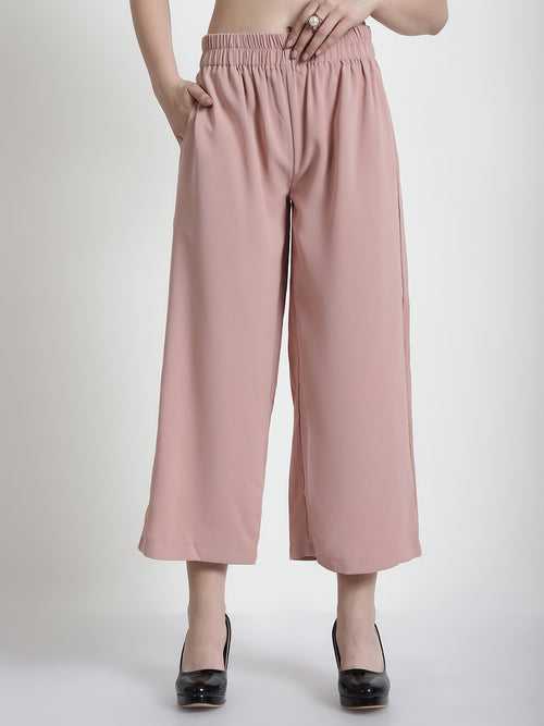 SOLID SALMON WIDE LEG TROUSER