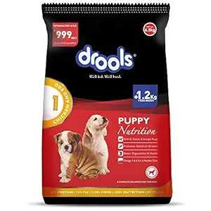 Drools Chicken & Egg Puppy Dry Dog Food, 6.5 kg (+Extra 1.2kg Free Stock)