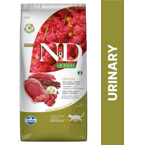 Farmina N&D Adult Quinoa, Duck, Cranberry & Chamomile Grain Free Dry Cat Food For Urinary, 5 kg