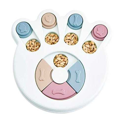 PetVogue, Paw shaped Interactive Game Puzzle, Slow Feeder Food Dispenser for Dog/Cat