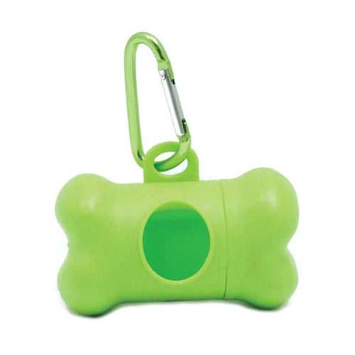 PetVogue Bone Dispenser with Scented Pooper Scooper 15 Dog Poop Bags for over Scoopers Claw for Pet Waste - Green