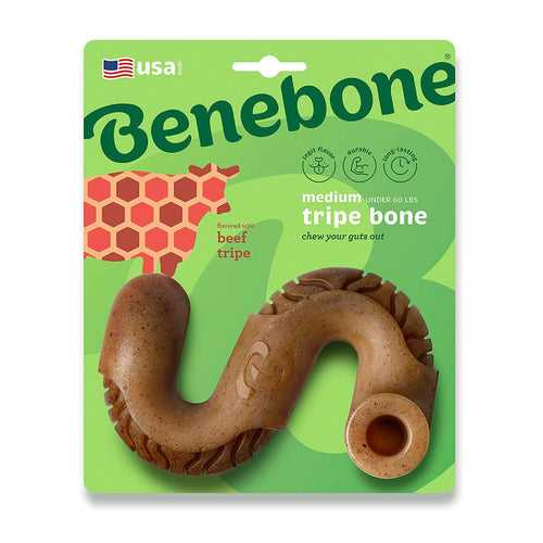 Benebone, Tripe Bone Durable Dog Chew Toy for Aggressive Chewers, Real Tripe