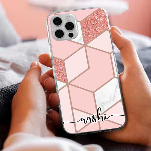 Marble Pink Customize Transparent Silicon Case For Motorola