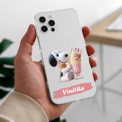 Snoopy Customize Transparent Silicon Case For Motorola