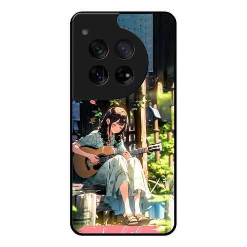 Guitar Girl  Glossy Metal Case Cover For OnePlus