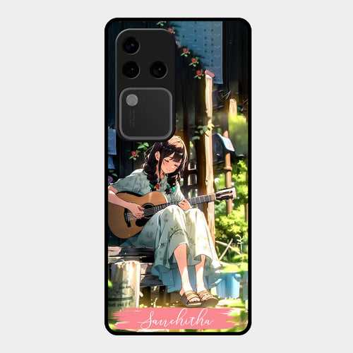 Guitar Girl Glossy Metal Case Cover For Vivo