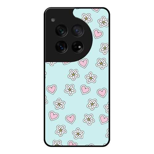 Heart With Blossom Glossy Metal Case Cover For OnePlus