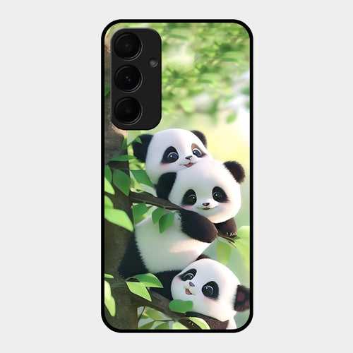 Panda Glossy Metal Case Cover For Samsung