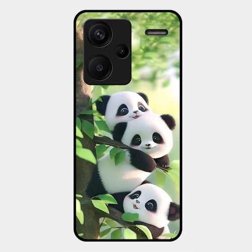 Panda Glossy Metal Case Cover For Redmi