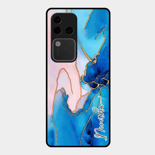 Blue Marble Glossy Metal Case Cover For Vivo