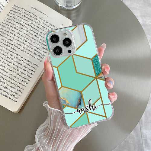 Marble Green Customize Transparent Silicon Case For Oppo