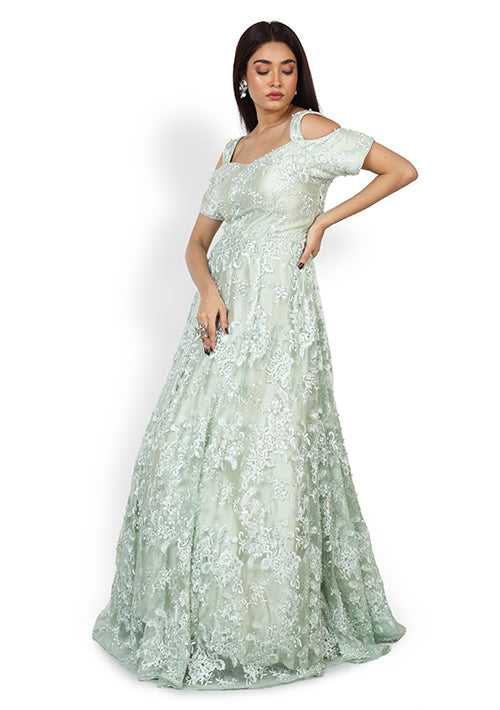 Buy Casual  Gown In Light Blue Color At Online Simaaya