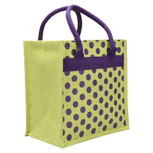 12 X 12 X 7 - POLKA DOT ZIPPER LUNCH (B-264-GREEN)