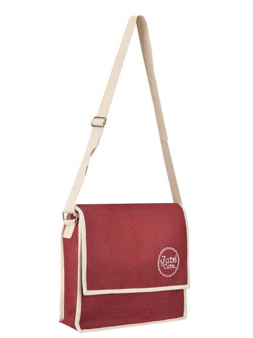 CONFERENCE BAG JUTE (D-220-MAROON)