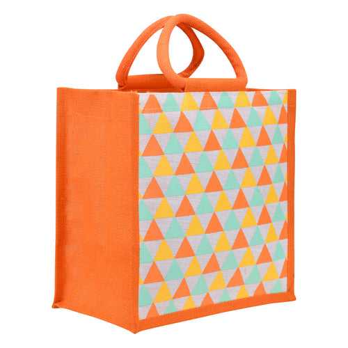 12 X 12 X 7.5 - TRIANGLE PRINT ZIPPER (B-267-ORANGE)