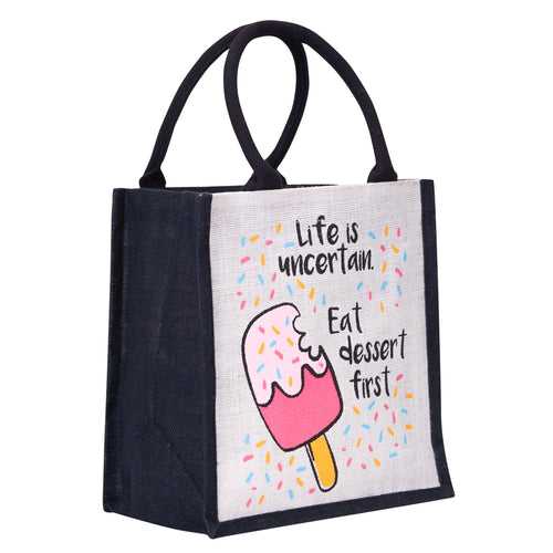 11 X 10 X 7 - LIFE DESSERT LUNCH ZIPPER (B-247-BLACK)