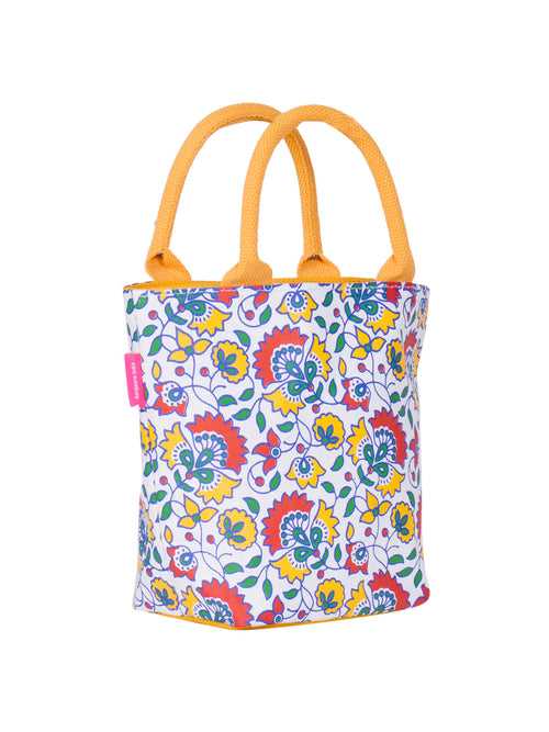 FLORAL PRINT JUCO LUNCH ZIPPER (B-143-YELLOW)