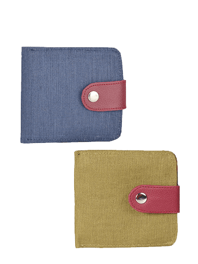 Combo of JUTE WALLET 2 FOLD FLAP (A-141-OLIVE GREEN) and JUTE WALLET 2 FOLD FLAP (A-141-BLUE)